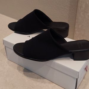 Open toe mule shoe